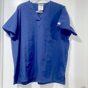 Uniform Advantage Set of 2 Navy Blue Blue Over Scrub Tops With Pockets Large